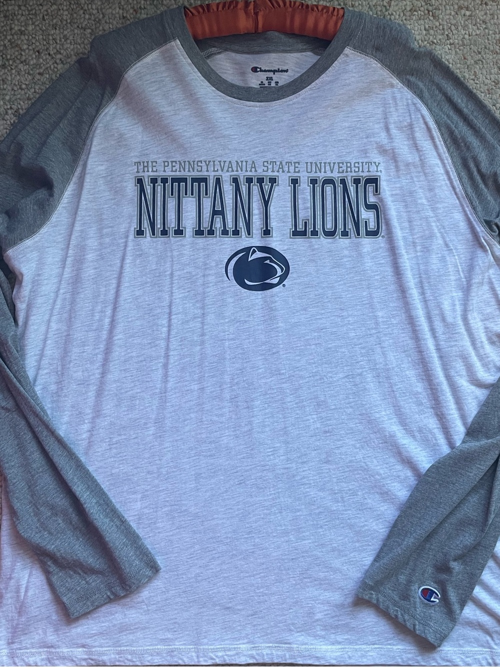 Champion Nittany Lions Long-Sleeve Raglan T-Shirt - Gray 2XL